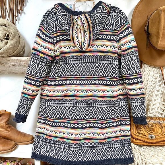 Monteau Sweaters - Aztec Southwestern boho open front cardigan w prairie Country southwestern vibe